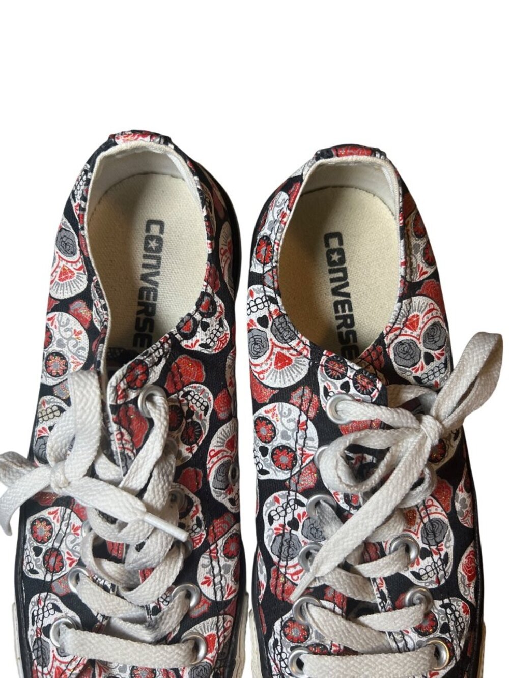Converse Chuck Taylor All Star Low Sugar Skull Sneaker Women Size 8 With Box - Picture 3 of 6